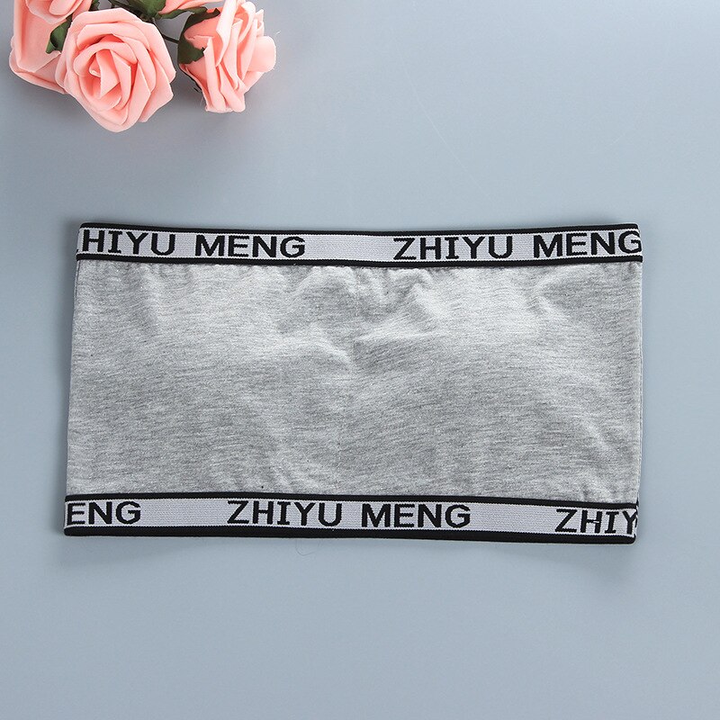 Reggiseno da ragazza regalo Teen Crop Top intimo gilet a spalle scoperte reggiseno da allenamento sportivo lettera Streetwear Tube Top capodanno 7-14Y 10 9: GRAY