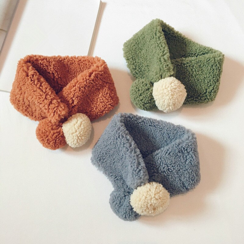 Herfst- en wintergebreide kindersjaal joker koreaanse stijl effen ringsjaal voor jongen en meisje 44