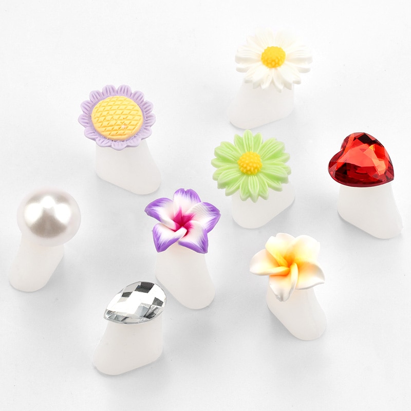 8Pcs/Set Silicone Toe Separators Foot Toe Spacers Daisy Flower Sunflower Waterdrop Pedicure DIY Foots Toe Nail Art Tool