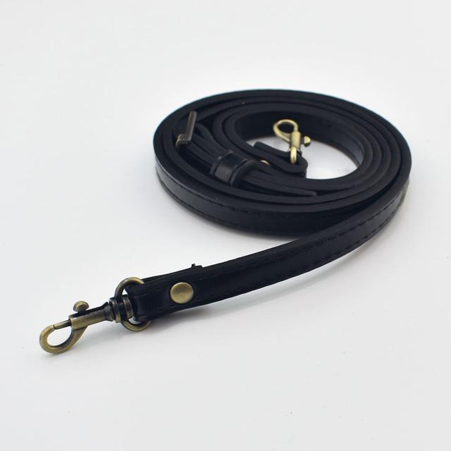 1.2cm Width PU Leather Bag Strap Shoulder Bag Adjustable Band Handle For Handbag Long Belt DIY Accessories Black KZ0012: Black-Brushed buckle