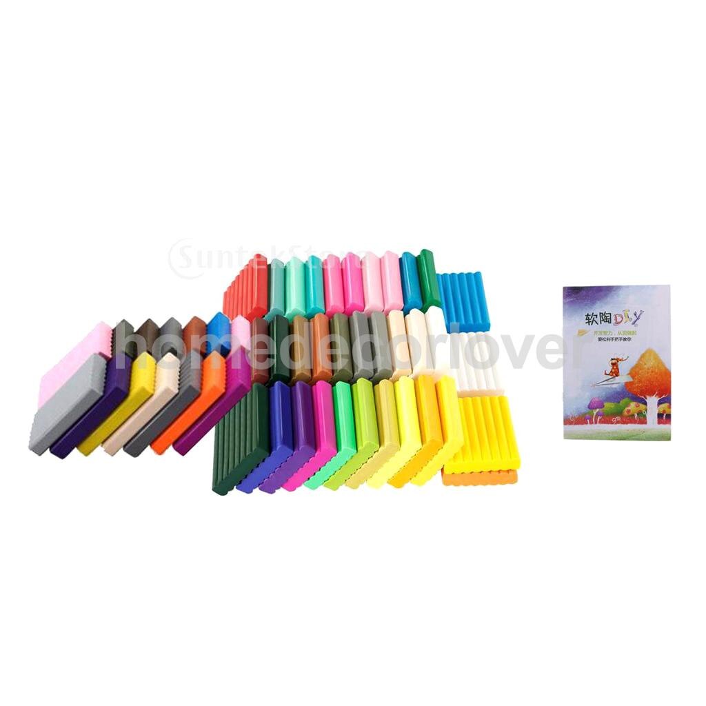 24/36/50 Kleuren Lucht Klei Zachte Polymer Boetseerklei Diy Modellering Sculpey Speelgoed Diy Aardewerk Modder Klei Kinderen Leren speelgoed: 50 Colors with Tools