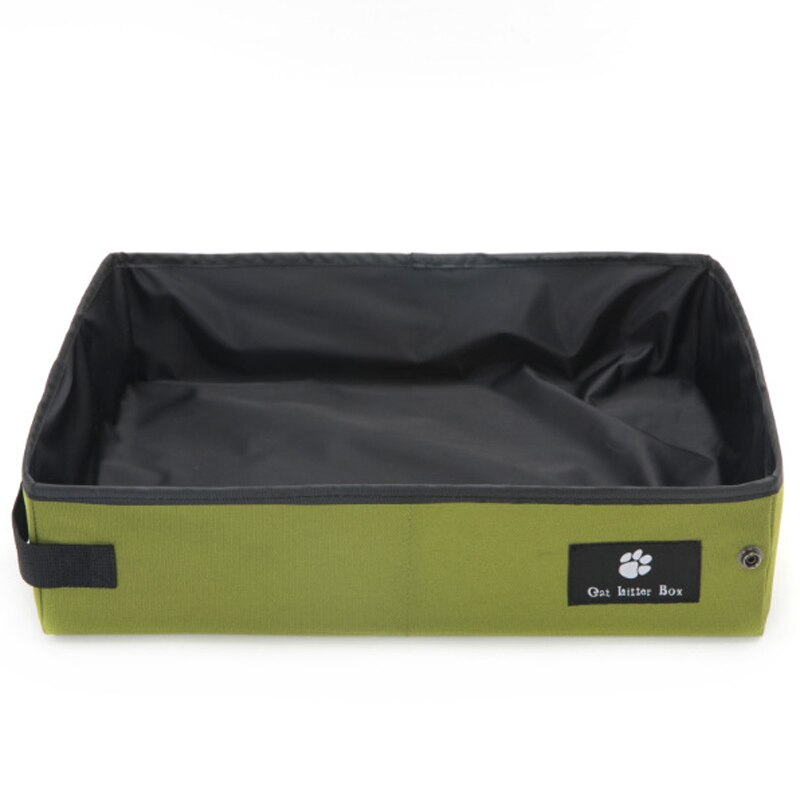 Kat sengepander oxford stof sammenfoldelig kattebakke udendørs vandtæt toilet til killinger rengøringsudstyr til kæledyr: Grøn / S