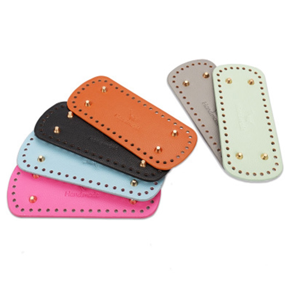 Długie owalne dno do torby z dzianiny PU skórzane akcesoria do toreb ręcznie dno 44 otwory DIY Crochet Pad torebka damska dolna torebka