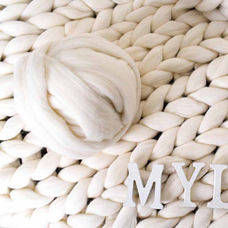 Fabrikant Diy Dikke Wol Hand-Gebreide Acryl Lijn Bal Arm Gebreide Deken Wollen Deken Sofa Cover Dikke Draad Deken
