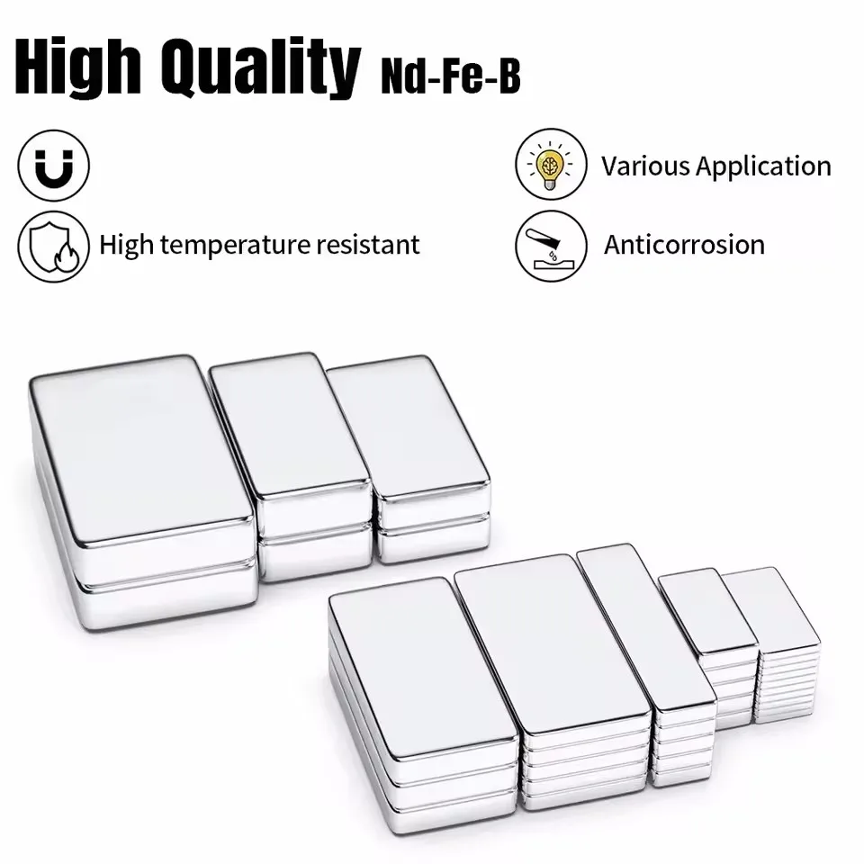 Super Strong Neodymium Square Magnets Powerful Rare Earth Magnets for Fridge, DIY, Building, Scientific, Craft, Office Magnets