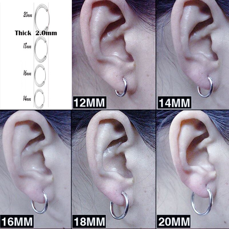 Bold 925 Sterling Silver Hoop Earrings For Women Men Thicker Than Normal Round Circle Earrings Hoops Ear Rings Earings Jewelry