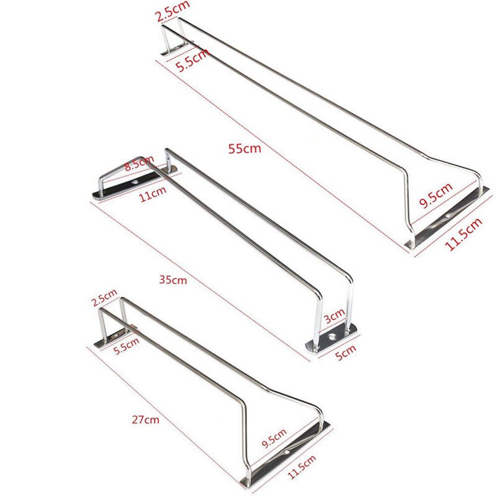 Colgador de copas de vino de acero inoxidable, soporte para Bar, Pub, utensilios de cocina, 27/35/55cm