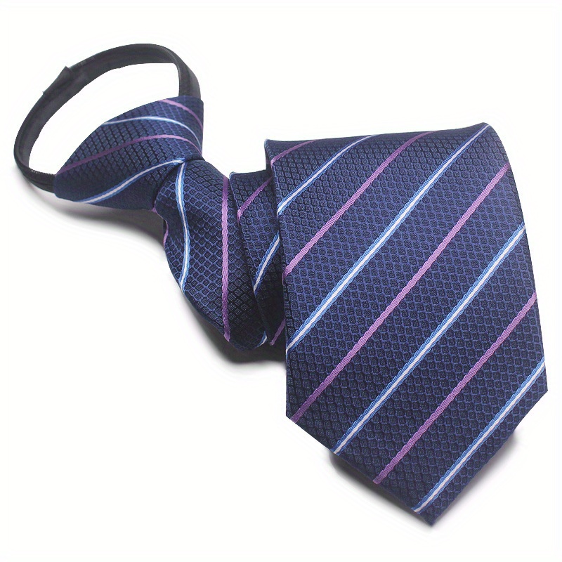 Easy Pull Lazy Tie 1pc 7CM/2.75inch Convenient Tie Business Leisure Navy Blue Series: Red