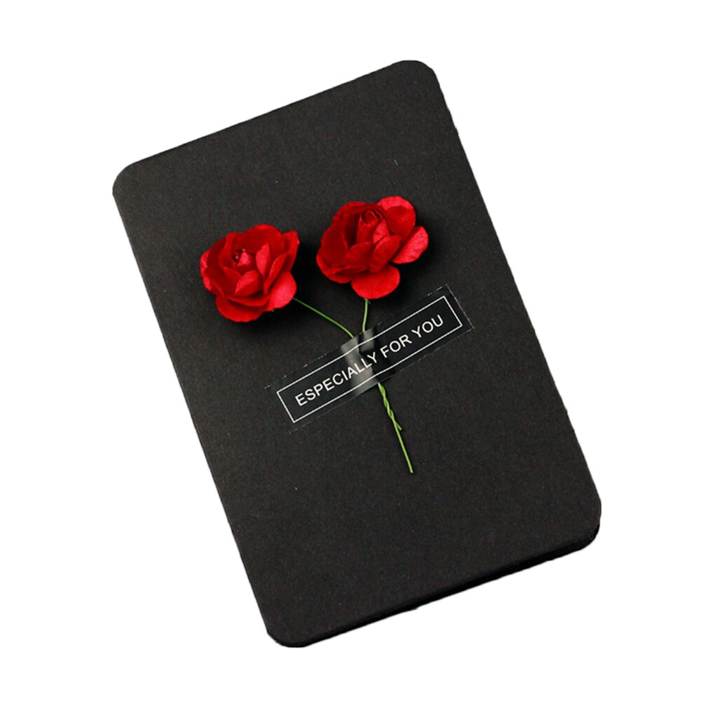 Cartes de vœux en papier Kraft, DIY, avec enveloppe, fleurs sèches faites à la main, décorations de de mariage et d'anniversaire, fournitures,: NO.3