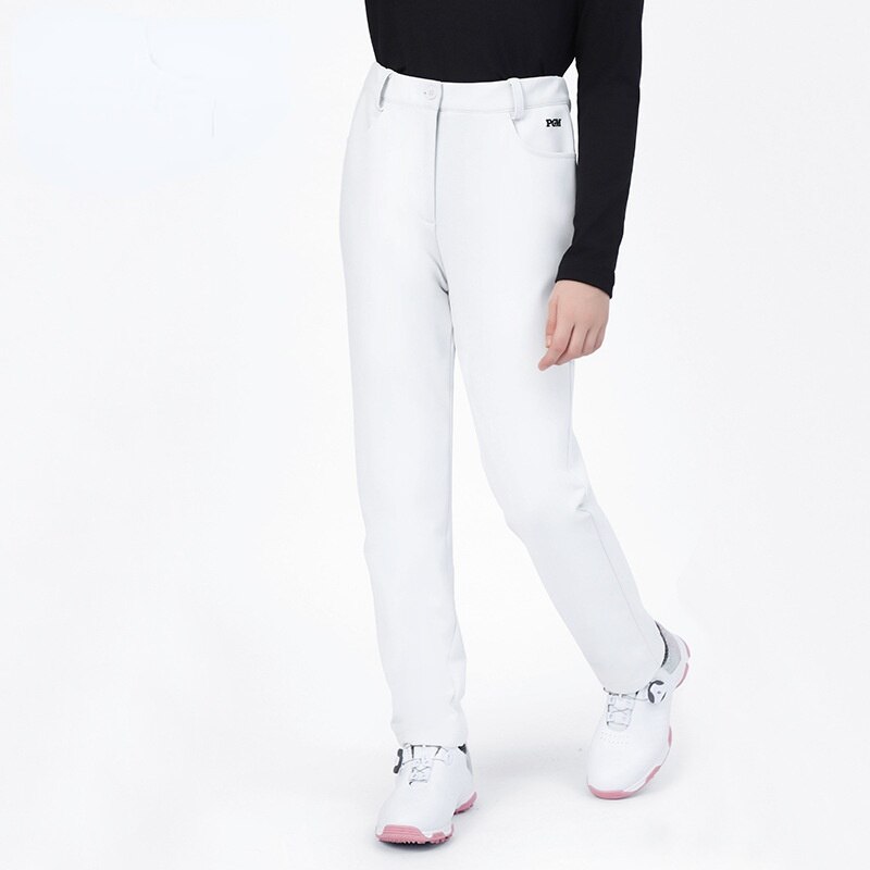PGM-pantalones de Golf impermeables para niño y niña, pantalón largo grueso para mantener el calor, de terciopelo, a prueba de viento, PGM: KUZ121 white / M