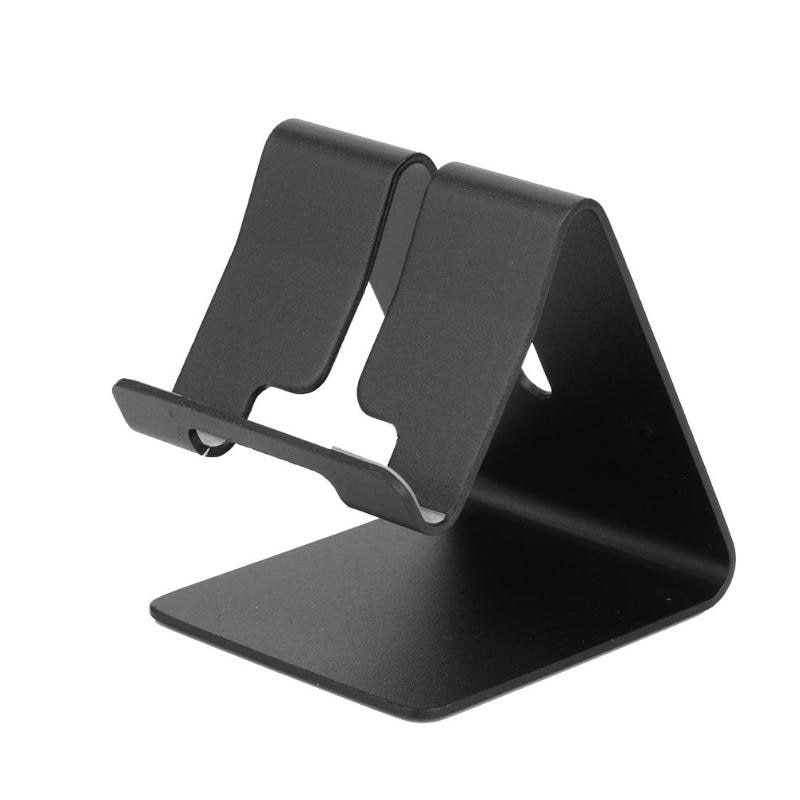 Soporte Universal de aleación de aluminio para teléfono inteligente, soporte de escritorio, soporte de carga para iPhone, soporte metálico para tabletas, soporte para ipad y Tablet: Black A