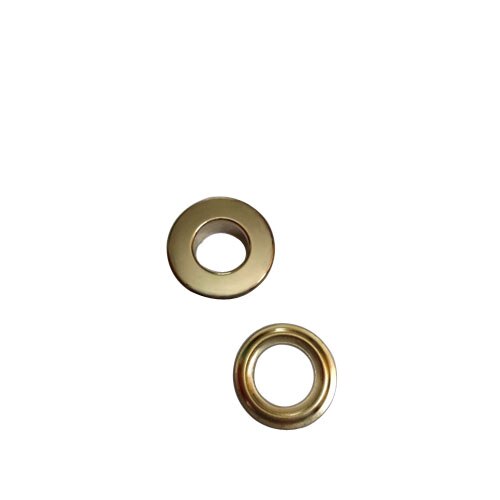 100sets/lot No Sew metal brass eyelets with washer 8mm*16mm round flat metal grommets 4color: Light gold