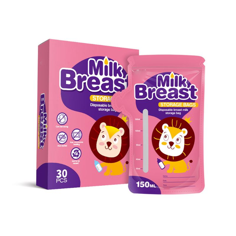 30 pièces bébé aliments stockage lait maternel sacs de stockage pour stocker le lait sac 150ml PBA gratuit sûr lait maternel sacs de stockage: Pink 30pc