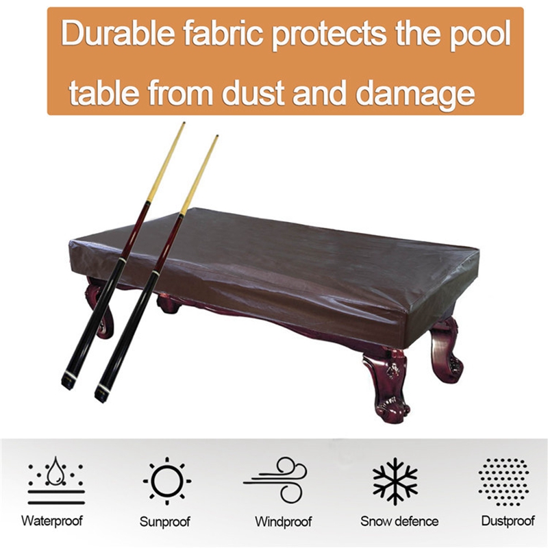 7FT Billardtisch Abdeckung Verdicken Leder Pool Tisch Abdeckung Indoor Outdoor Möbel Wasserdichte Staubdicht Abdeckung Braun