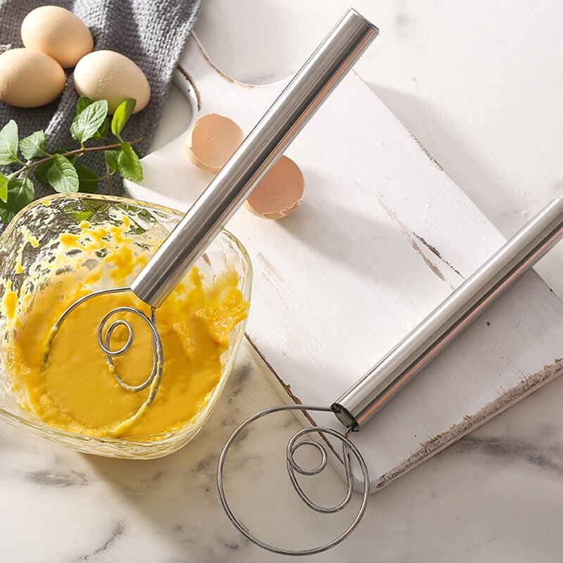 Stainless Steel Dough Whisk, Dough Blender, Baking Tools, 2 Pack, Silver