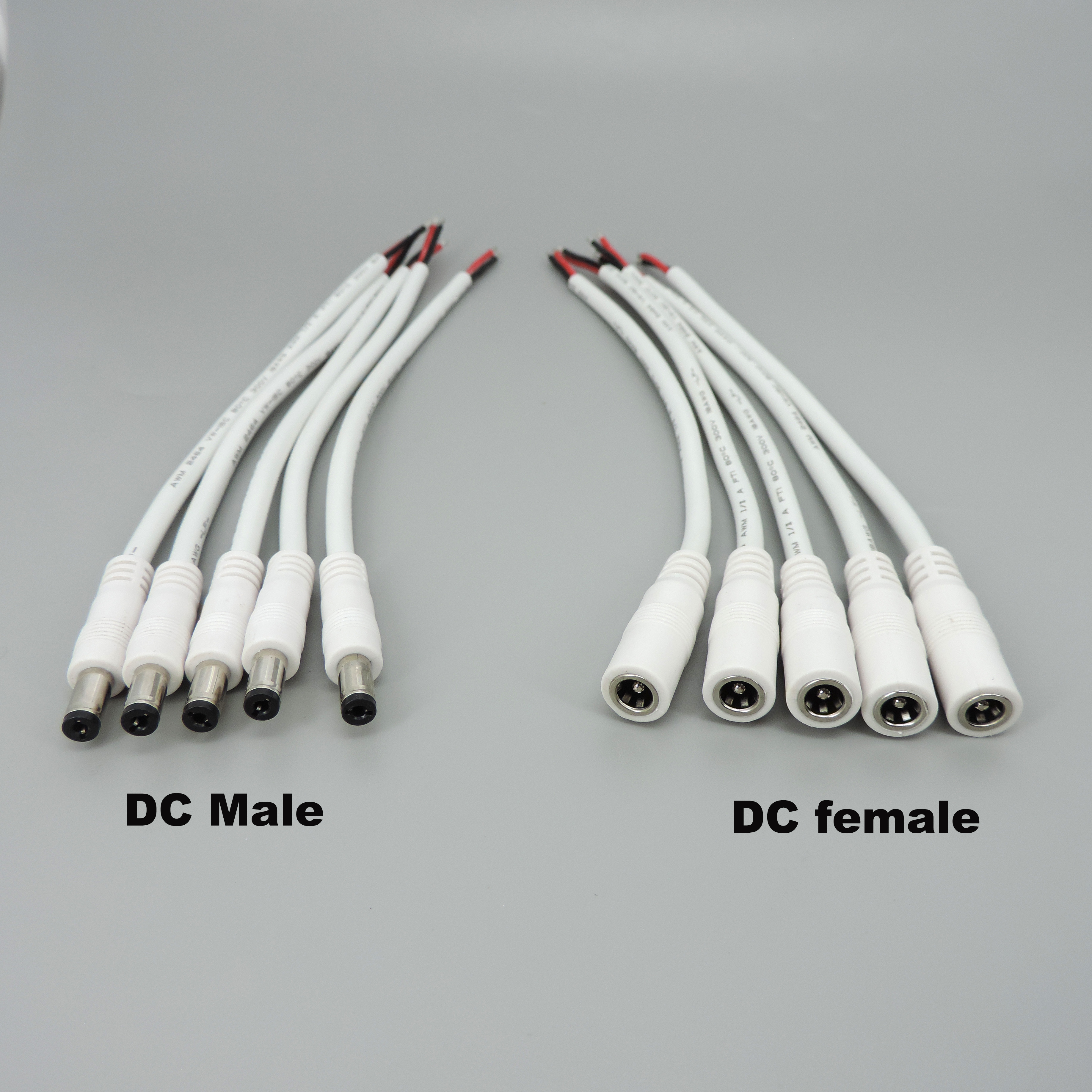 Weiß 18awg 7a DC-Stecker DC-Buchse Kabel Netzteil Verlängerung kabel 5,5mm x 2,1mm 2,5mm Kupferdraht