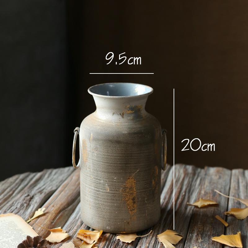 Gylden årgang gammel smijern vase blomst sølv europeisk blomsterpotte beger klassiske blomster ornamenter: M