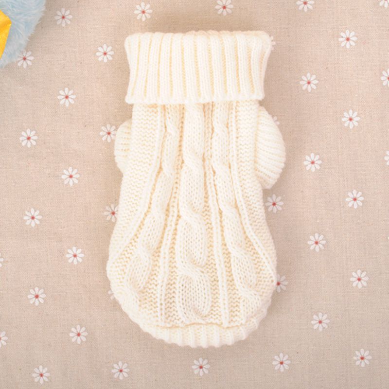 1pcs Small Dog Sleeveless Knit Tight Sweater Pet Clothing Teacup Dog Clothes Pet Supplies CLL9006: White / bust 23cm