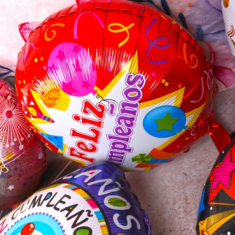 10 stk 18 tommer rund form feliz cumpleanos spansk tillykke med fødselsdagen indretning mylar folie helium balloner globos baloes luftkugler