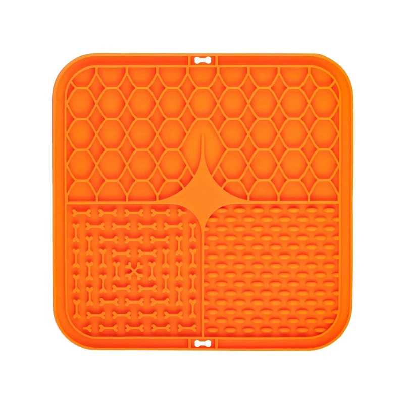 Pet Lick Silicone Mat for Dogs Pet Slow Food Plate Dog Bathing Distraction Silicone Dog Sucker Food Training Dog Feeder Supplies: GRAY