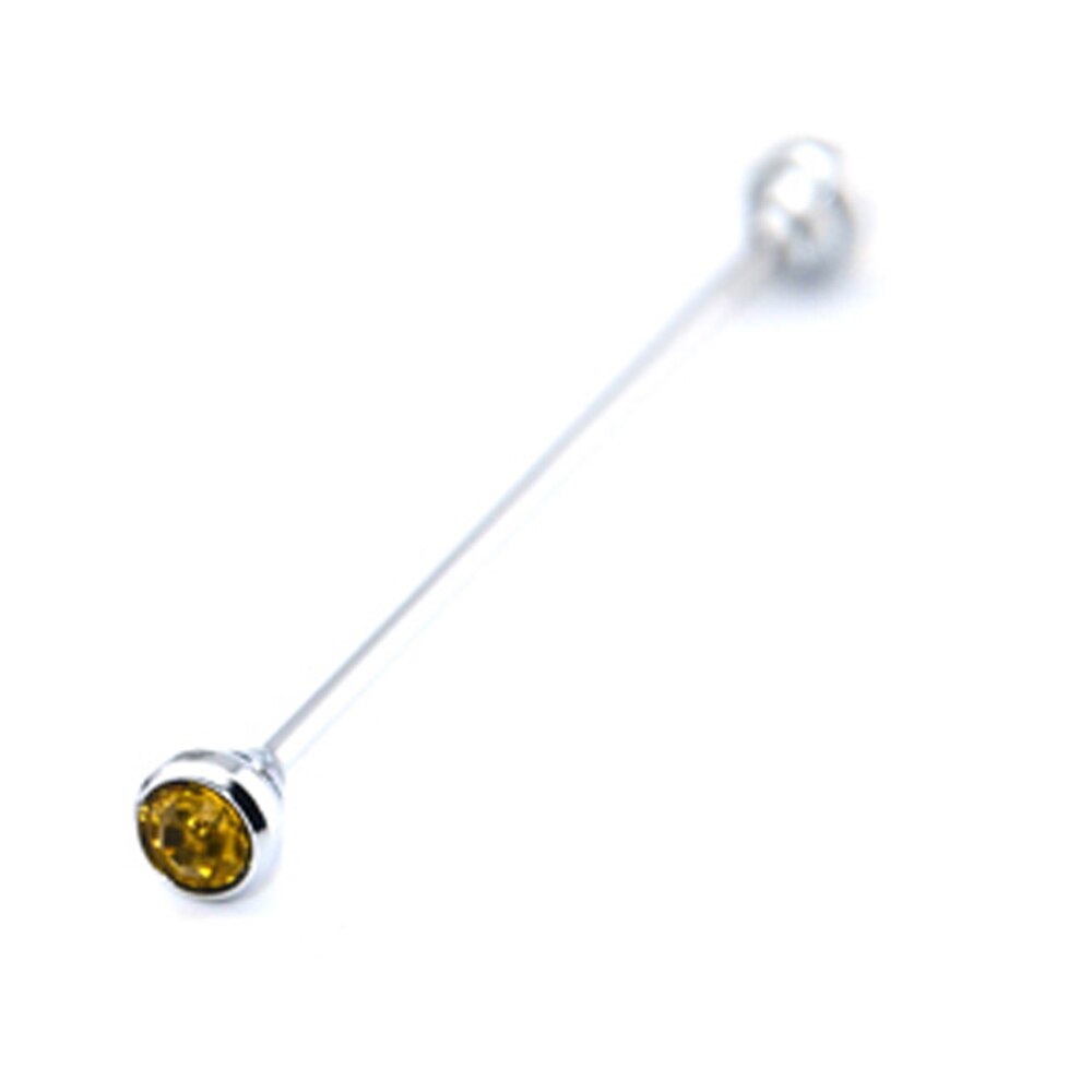 chemise col broche argent cravate pince à cravate barre broche accessoires BWTZF0004: Gold Yellow