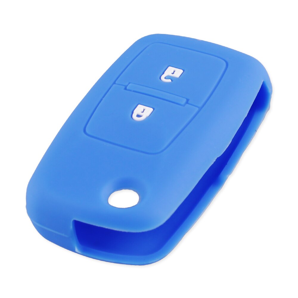 Keyyou 2 bt silicone remote flip bil key cover cover til vw  mk4 sæde altea alhambra ibiza polo golf 4 5 6 transporter amarok: Blå