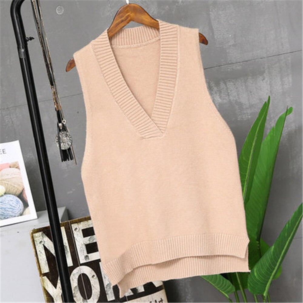 Dameveste vinter overtøj forårs vest vest vinter og koreansk version strikket vest sweater kvinde  pz2883: 2