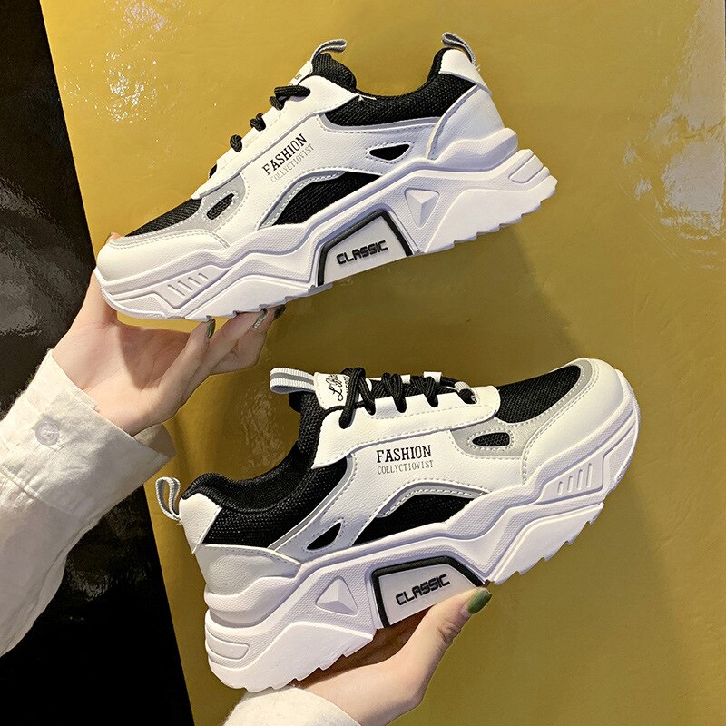 Chaussures réfléchissantes femmes printemps Style respirant étudiants chaussures de sport femmes Tennis rouge chaussures Extra haute 0321