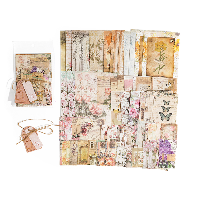 JIANQI 100 unids/pack decoración álbum de recortes materiales Vintage Kit combinado de papel DIY diario basura Collage álbum de fotos papel de fondo Retro: Gris claro