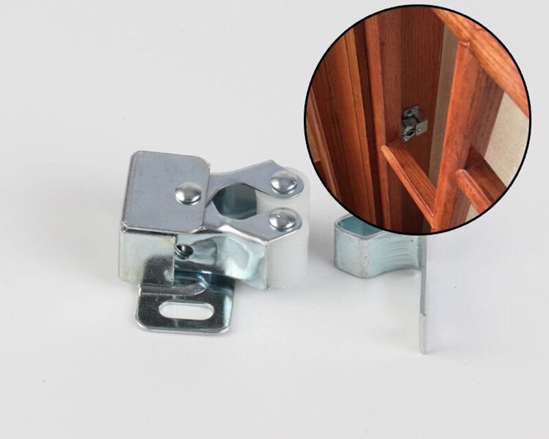 10 Pieces Cabinet Catches Door Closer Snap Buckle Closet Kitchen Lock Furniture Wardrobe Spring Drawer Hardware: A