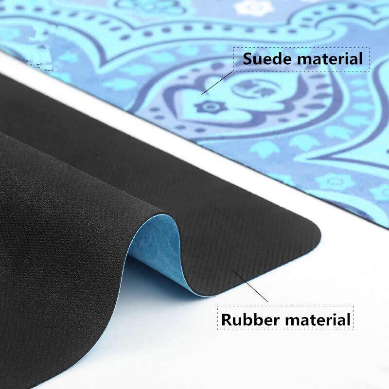 Bedruckte yogamatte aus naturkautschuk-wildleder, 183*68*1.5mm rutschfeste, umweltfreundliche übungsmatten für pilates, tanz, fitness und yoga
