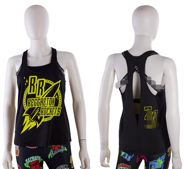 Fit funky damstickade bomullskläder zum fitnesskläder tshirt toppar tshirtv-ringning  t2085: T2085 svarta / Xl
