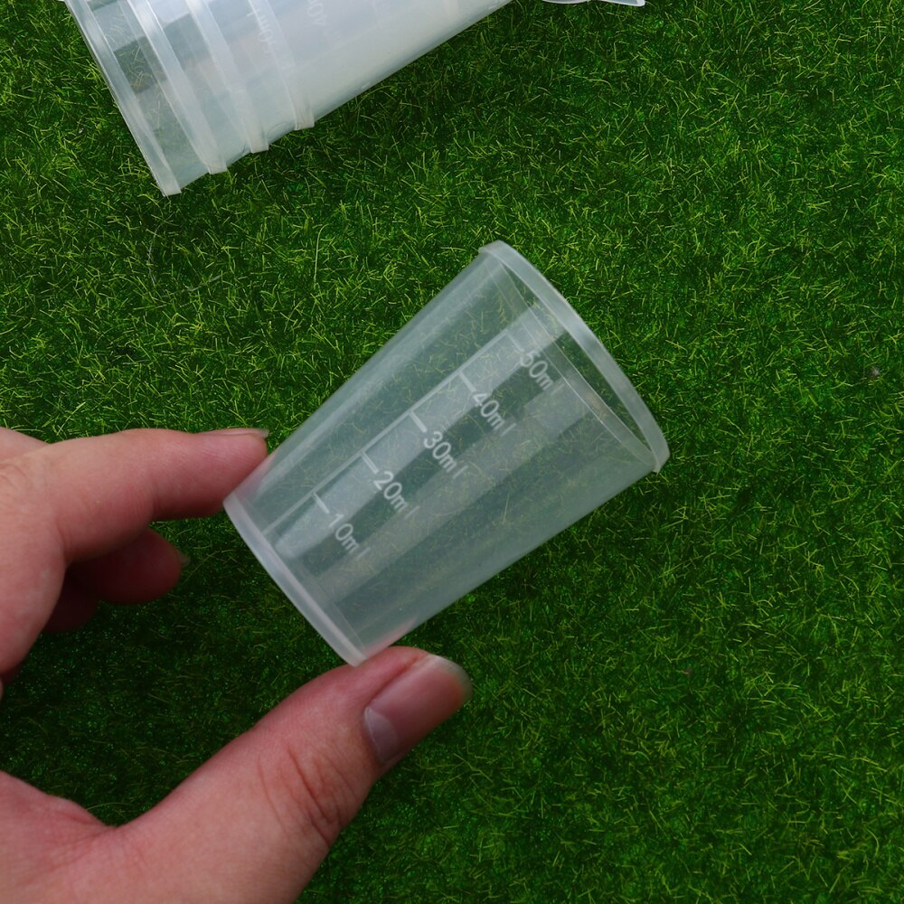 Vasos medidores para mascarillas, Set de tazas medidoras de 100 ml y 50ml, vaso de precipitados de polipropileno, vaso graduado de PP, artículos de laboratorio de plástico, 10 Uds.