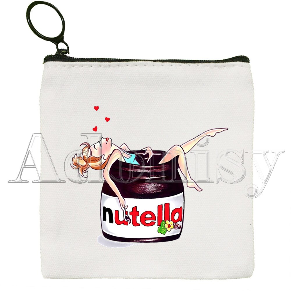 Nutella Nette Einfarbig Leinwand Geldbörse Kleine Frische Neue Reißverschluss Schlüssel Tasche Hand Tasche