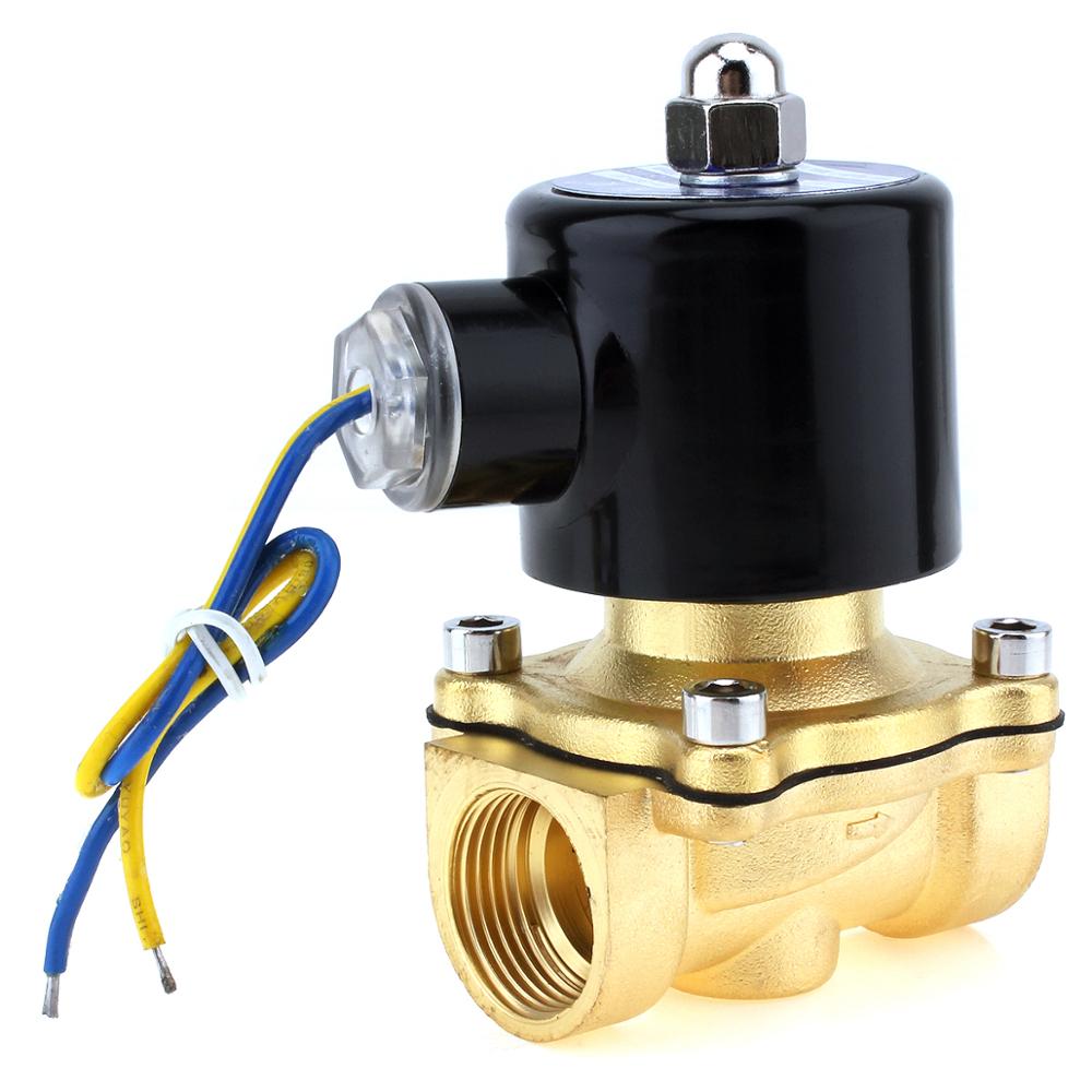 Magnetventil 12v/24v/110v/220v elektrisk ventil messing normalt lukket luftmagnet 1/4 " 3/8 " 1/2 " 3/4 " 1 " til vandolie gas