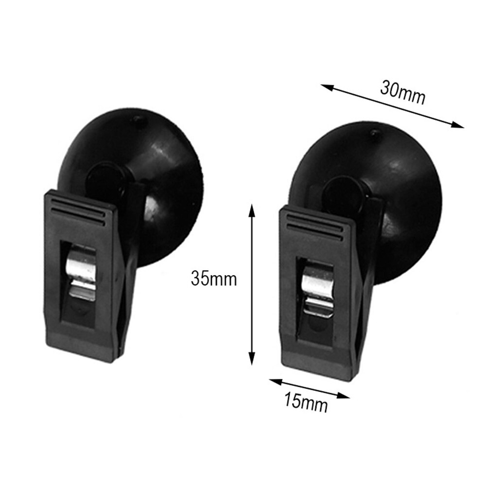 2pcs Car Parking Ticket Permit Clip Car Window Mount Suction Cup Tickets Folder Removable Hook Holder For Sun Shade Card Cloth: Black sucker
