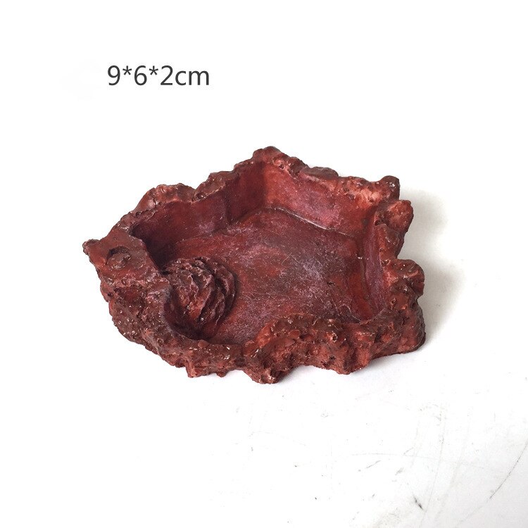Aquarium Aquarium Landschap Reptiel Hout Vorm Feeder Kom Hars Niet-giftige Food Bassin Schildpad Schildpad Krabben Voor voeden: red