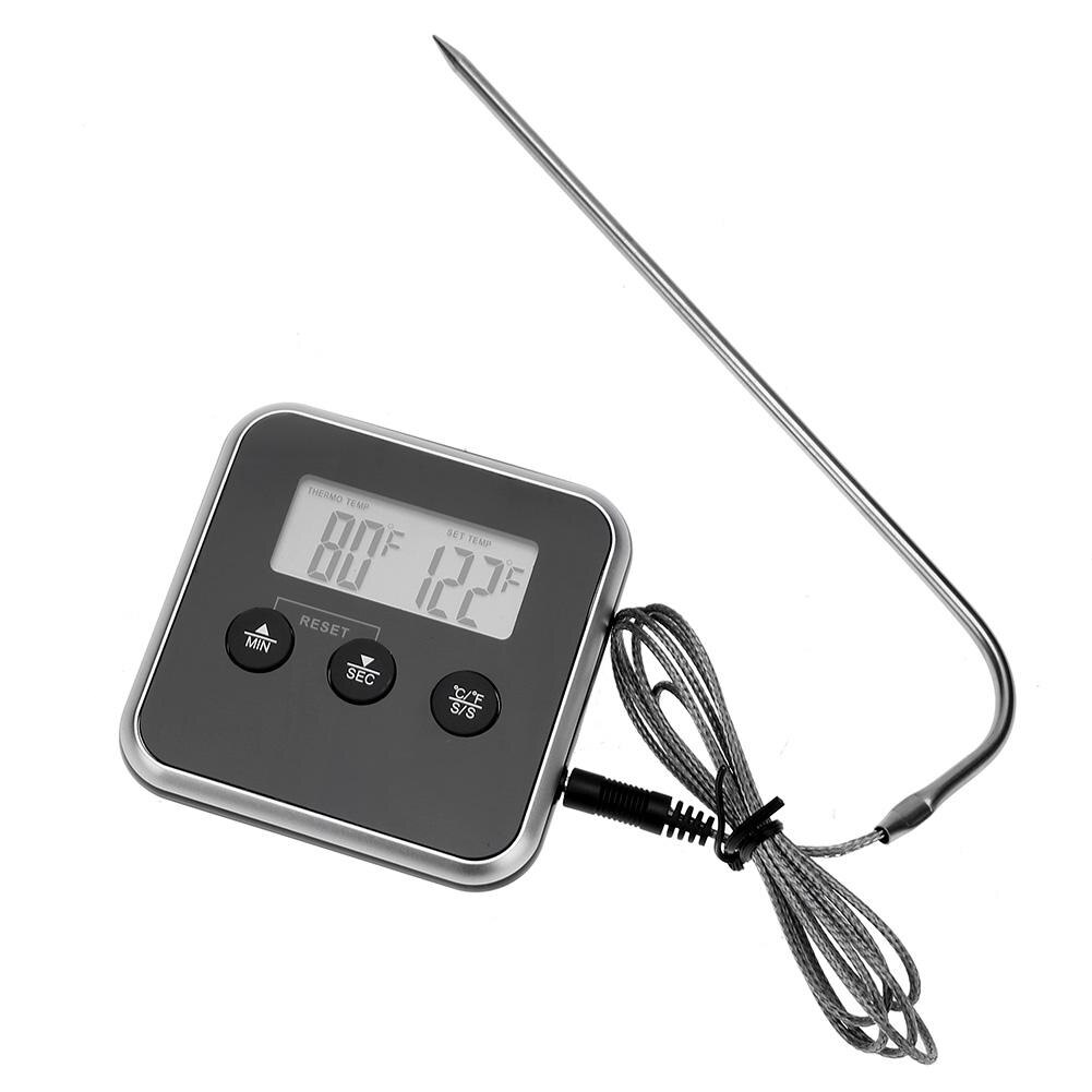 Elektronische Digitale Lcd Voedsel Thermometer Probe Bbq Vlees Water Olie Koken Temperatuur Alarm Koken Timer Keuken Koken Tester