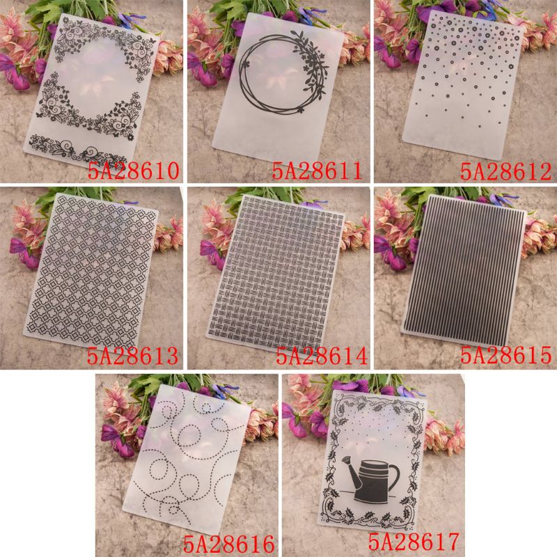 Plastic Embossing Folder Template DIY Scrapbook Photo Album Card Wreath Crafts