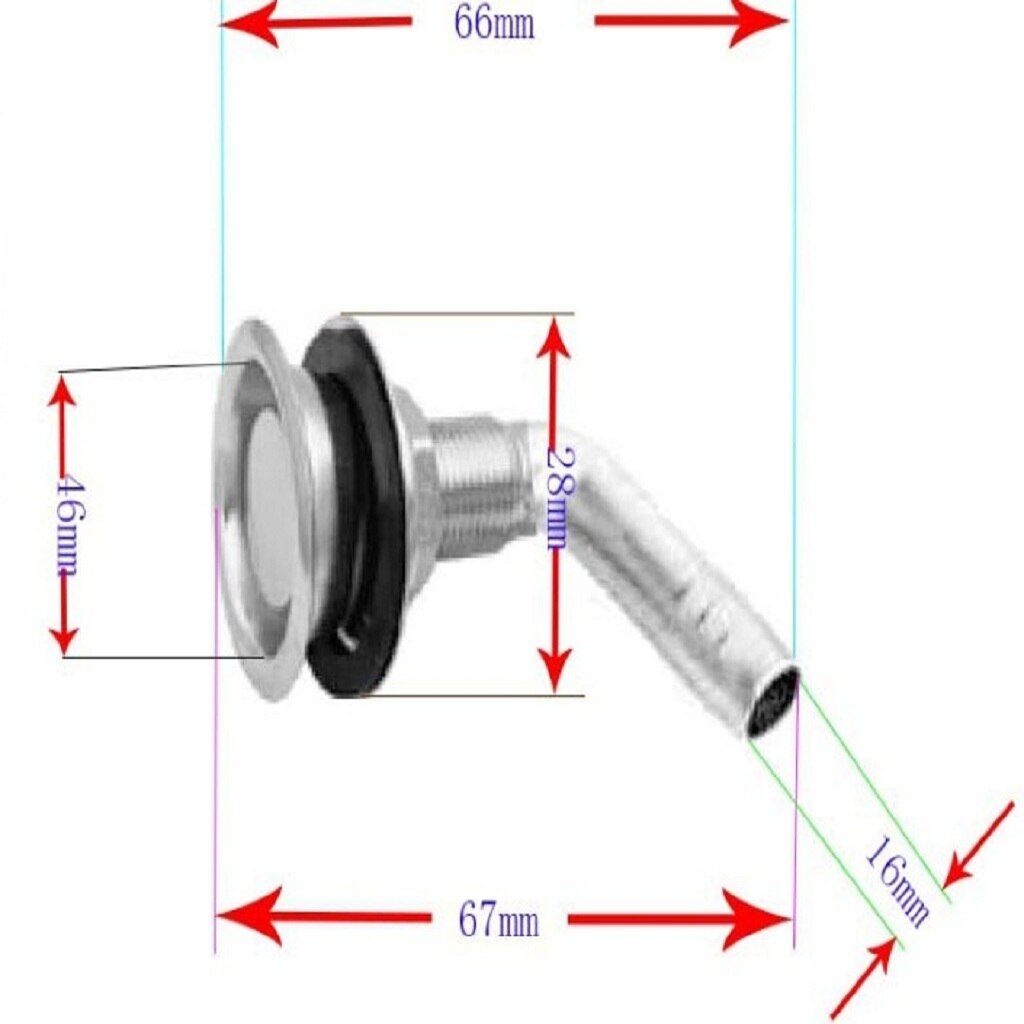 Marine Boat Flush Mount Fuel Gas Tank Vent for 5/8inch, Stainless Steel- Heavy Duty
