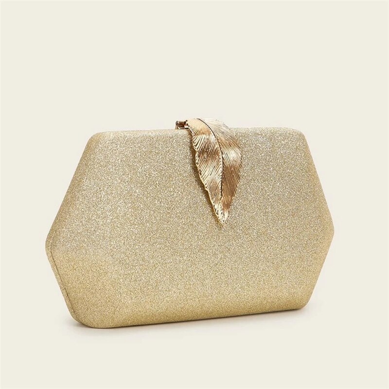 Sac à main de soirée de paillettes de serrure en métal de de feuille de des femmes sac à main dames sacs de soirée sac à bandoulière de fête de mariage