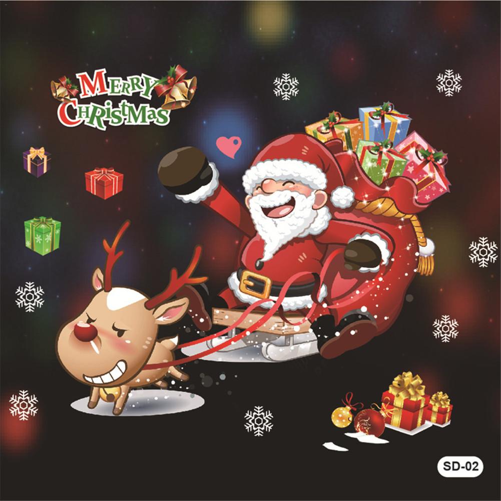 ON Christmas Window Stickers Waterproof Decorative Stickers Various Patterns Home Decoration