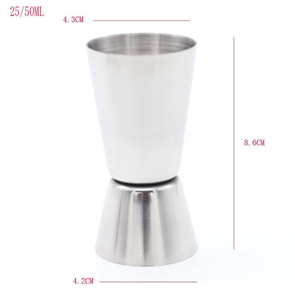 25/50ml Stainless Steel Measuring Cup Measuring Wine Glass Ounce Cup Cocktail Drink Liquid Measuring Cup Kitchen Accessories