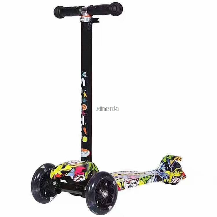 Neue Dreirad Tretroller freundlicher Fuß Rolle Höer Einstellbare LED Blinkt 3 PU Rad freundlicher freundlicher Skateboard Rolle