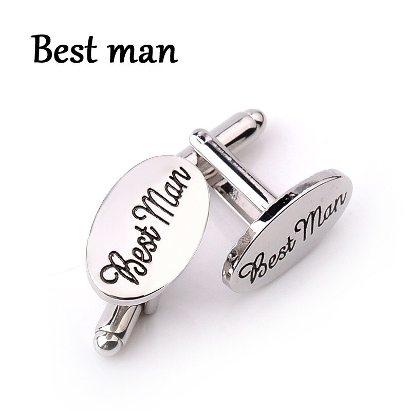 Boutons de manchettes pour hommes, bijoux de mariage ovales, 13 styles, marié/meilleur homme/meilleur ami chemise française, liens pour mariage,: Best man
