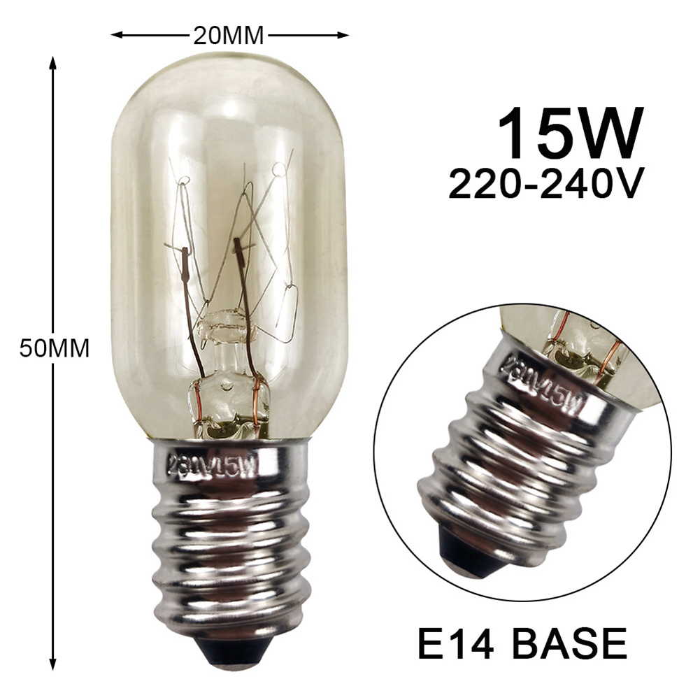 Lámpara de sal E14, bombilla de globo, 15W, 220-240V, refrigerador, electrodoméstico, horno, 1/4/8 Uds., bombillas de vidrio de repuesto