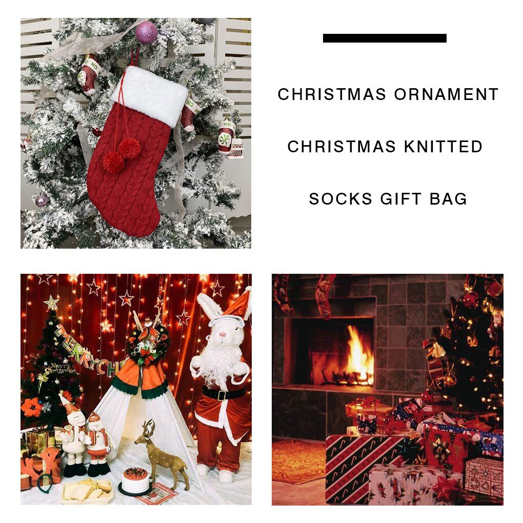 Jaar Kerst Kous Sack Xmas Candy Bag Kerst Decoraties Voor Thuis Sok Kerstboom Decor