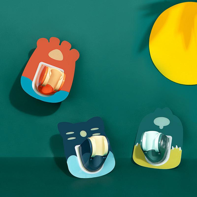 Cute Cartoon Shower Head Fixed Seat Frame Self-adhesive Wall Mounted Adjustable Suction Cup Nozzle Shower Bracket Mathroom Tools