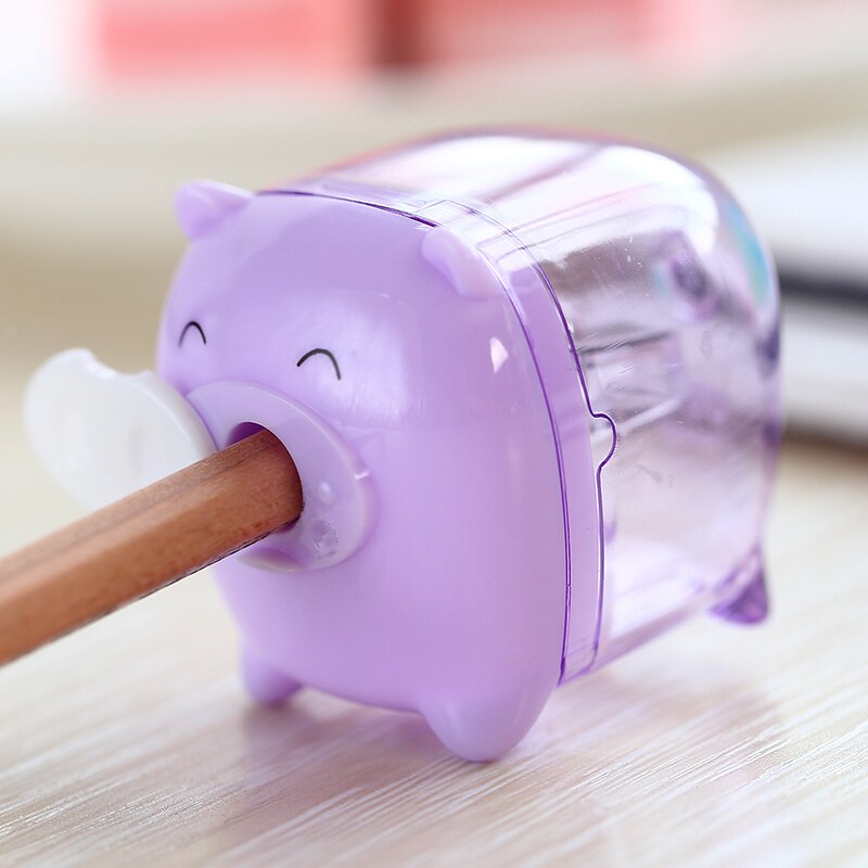 Deli-afilador de lápices de colores para niños, bonitos, Kawaii, Animal Pig, color caramelo, útiles escolares para niños, papelería coreana, 1 Uds.