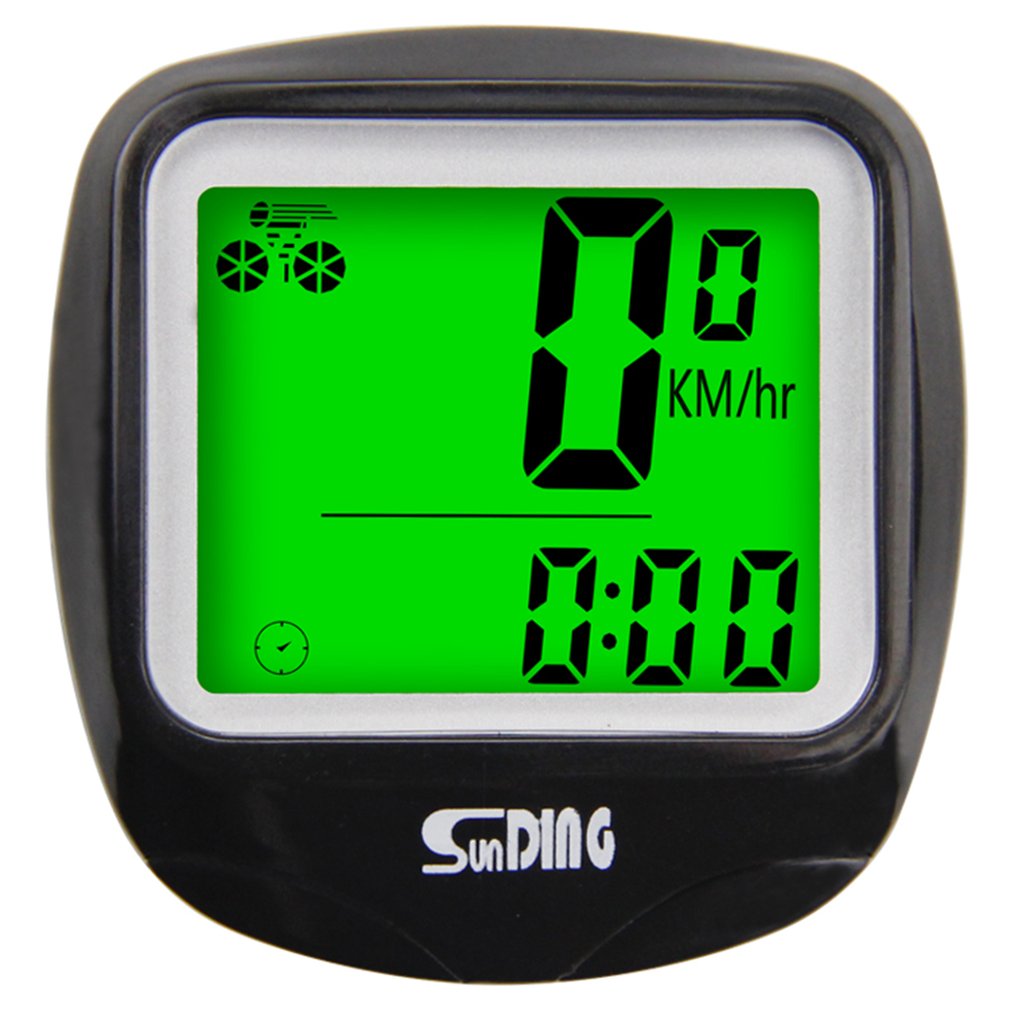 SUNDING Bike Computer Speedometer Wired Waterproof Bicycle Odometer Cycle Computer Multi-Function LCD Back-Light Display